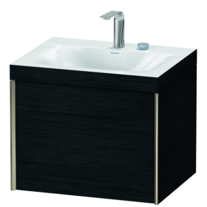 Duravit XViu vasque match4 XV4609EB116C 60x48cm, 2000 , 2 trous pour robinetterie, champagne mat, Cadres C, Eiche schwarz