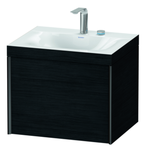 Duravit XViu vasque match4 XV4609EB216C 60x48cm, 2000 , 2 trous pour robinetterie, noir mat, Cadres C, Eiche schwarz