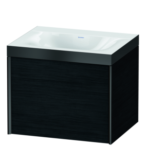 Duravit XViu vasque match4 XV4609NB216P 60x48cm, 2000 , sans trou pour robinet, noir mat, Cadres P, Eiche schwarz