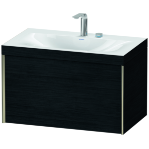 Duravit XViu vasque match4 XV4610EB116C 80x48cm, 2000 , 2 trous pour robinetterie, champagne mat, Cadres C, Eiche schwarz