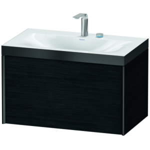 Duravit XViu vasque match4 XV4610EB216P 80x48cm, 2000 , 2 trous pour robinetterie, noir mat, Cadres P, Eiche schwarz