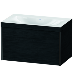 Duravit XViu vasque XV4610NB216C 80x48cm, 2000 , noir mat, Cadres C, Eiche schwarz
