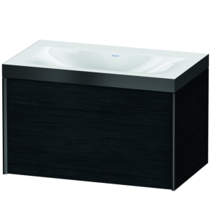 Duravit XViu vasque XV4610NB216P 80x48cm, 2000 , noir mat, Cadres P, Eiche schwarz