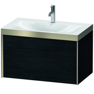 Duravit XViu Meuble XV4610OB116P 80x48cm, 2000 gigogne, 2000 trou de coulée, champagne mat, Cadres P, Eiche schwarz