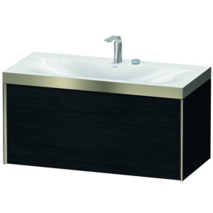 Duravit XViu vasque match4 XV4611EB116P 100x48cm, 2000 , 2 trous pour robinetterie, champagne mat, Cadres P, Eiche schwarz