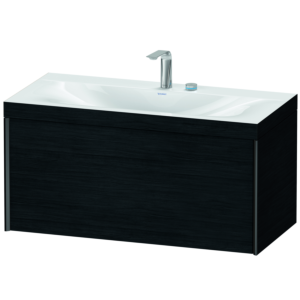 Duravit XViu vasque match4 XV4611EB216C 100x48cm, 2000 , 2 trous pour robinetterie, noir mat, Cadres C, Eiche schwarz