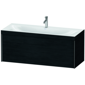 Duravit XViu vanity unit XV4612OB216C 120x48cm, 2000 pull-out, 2000 tap hole, matt black, Rahmen C, Eiche schwarz