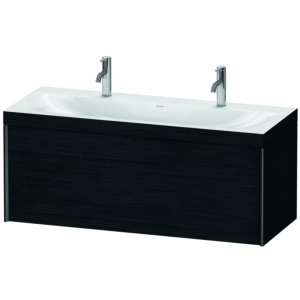 Duravit XViu Waschtisch-Unterschrank XV4613OB216C 120x48cm, 1 Auszug, schwarz matt, Rahmen C, Eiche schwarz
