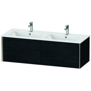 Duravit XViu meuble sous-vasque XV40290B116 128x48x40cm, 2 coulissants, suspendu, champagne mat, Eiche schwarz