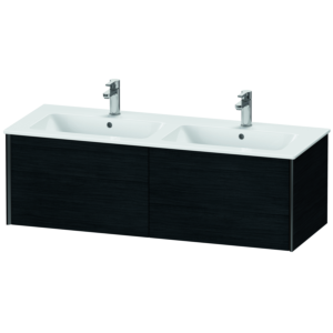 Duravit XViu meuble sous-vasque XV40290B216 128x48x40cm, 2 coulissants, suspendu, noir mat, Eiche schwarz
