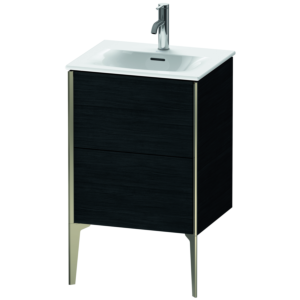 Duravit XViu Waschtisch-Unterschrank XV40690B116 51x42x59,1cm, 2 Auszüge, champagner matt, Eiche schwarz