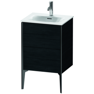 Duravit XViu Waschtisch-Unterschrank XV40690B216 51x42x59,1cm, 2 Auszüge, schwarz matt, Eiche schwarz
