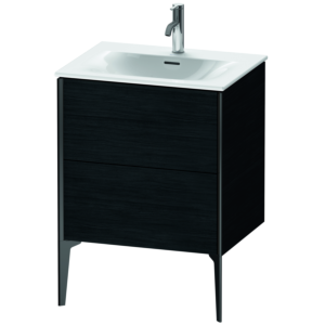 Duravit XViu Waschtisch-Unterschrank XV43000B216 61 x 59,1 x 48 cm, Eiche schwarz, 2 Auszüge, schwarz matt