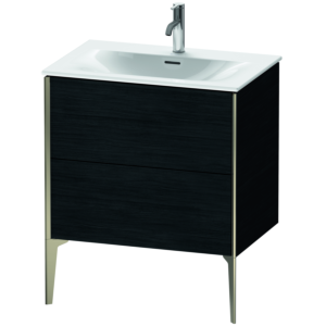 Duravit XViu Waschtisch-Unterschrank XV43010B116 71 x 59,1 x 48 cm, Eiche schwarz, 2 Auszüge, champagner matt