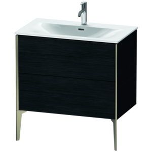 Duravit XViu Waschtisch-Unterschrank XV43020B116 81 x 59,1 x 48 cm, Eiche schwarz, 2 Auszüge, champagner matt