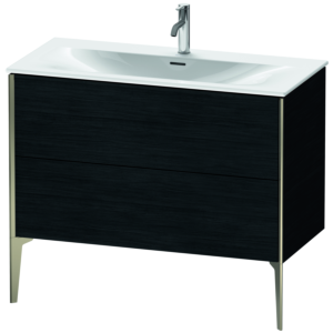 Duravit XViu Waschtisch-Unterschrank XV43030B116 101 x 59,1 x 48 cm, Eiche schwarz, 2 Auszüge, champagner matt