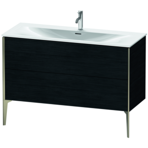 Duravit XViu Waschtisch-Unterschrank XV43040B116 121 x 59,1 x 48 cm, Eiche schwarz, 2 Auszüge, champagner matt