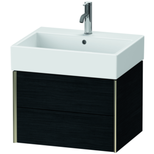 Duravit XViu Waschtisch-Unterschrank XV43340B116 58,4 x 39,7 x 45,4 cm, Eiche schwarz, 2 Schubkästen, champagner matt