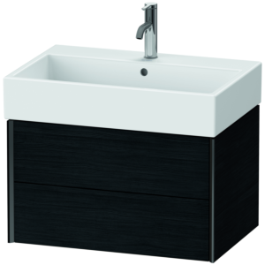 Duravit XViu Waschtisch-Unterschrank XV43350B216 68,4 x 39,7 x 45,4 cm, Eiche schwarz, 2 Schubkästen, schwarz matt