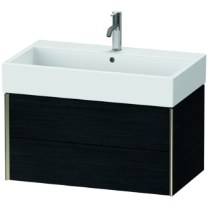 Duravit XViu meuble sous-vasque XV43360B116 78,4 x 39,7 x 45,4 cm, Eiche schwarz , 2 tiroirs, champagne mat