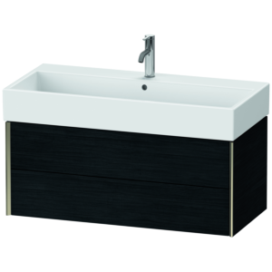 Duravit XViu Waschtisch-Unterschrank XV43370B116 98,4 x 39,7 x 45,4 cm, Eiche schwarz, 2 Schubkästen, champagner matt