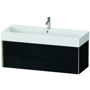Duravit XViu meuble sous-vasque XV43380B116 118,4 x 39,7 x 45,4 cm, Eiche schwarz , 2 tiroirs, champagne mat