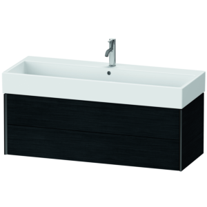 Duravit XViu meuble sous-vasque XV43380B216 118,4 x 39,7 x 45,4 cm, Eiche schwarz , 2 tiroirs, noir mat