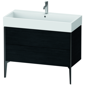 Duravit XViu Waschtisch-Unterschrank XV45370B216 98,4 x 49,3 x 45,4 cm, Eiche schwarz, 2 Auszüge, schwarz matt