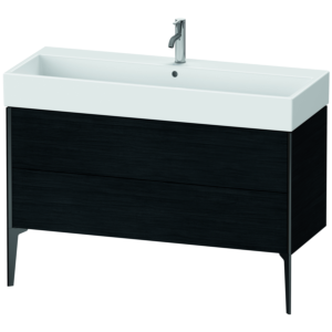 Duravit XViu Waschtisch-Unterschrank XV45380B216 118,4 x 49,3 x 45,4 cm, Eiche schwarz, 2 Auszüge, schwarz matt