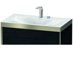 Duravit XViu vasque match4 XV4610EB116P 80x48cm, 2000 , 2 trous pour robinetterie, champagne mat, Cadres P, Eiche schwarz