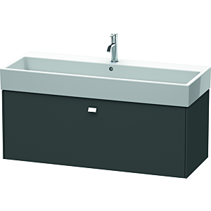 Duravit Brioso Waschtischunterbau BR405701049 1184x459mm, Graphit Matt, 1 Auszug, Griff Chrom