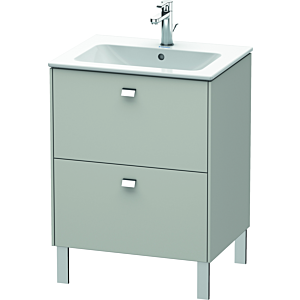 Duravit Brioso Waschtischunterbau BR440101007 620x479mm, Betongrau Matt, 2 Auszüge, Griff Chrom