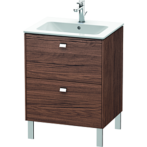 Duravit Brioso Waschtischunterbau BR440101021 620x479mm, Nussbaum Dunkel/Chrom, 2 Auszüge
