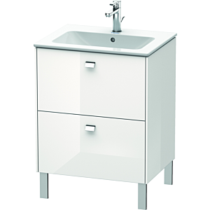 Duravit Brioso Waschtischunterbau BR440101022 620x479mm, Weiß Hochglanz, 2 Auszüge, Griff Chrom