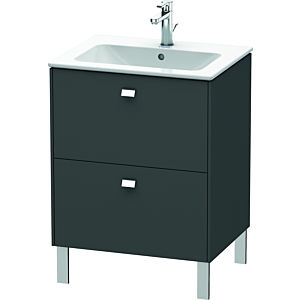 Duravit Brioso Waschtischunterbau BR440101049 620x479mm, Graphit Matt, 2 Auszüge, Griff Chrom