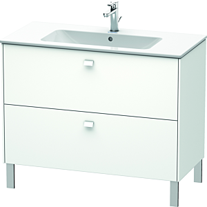 Duravit Brioso meuble sous-vasque BR440301018 1020x479mm, blanc mat, 2 tiroirs, poignée chromée