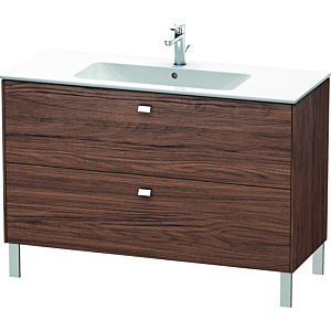 Duravit Brioso meuble sous-vasque BR440401021 1220x479mm, noyer foncé/chrome, 2 coulissants