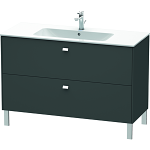 Duravit Brioso Waschtischunterbau BR440401049 1220x479mm, Graphit Matt, 2 Auszüge, Griff Chrom