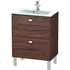 Duravit Brioso Waschtischunterbau BR440601021 620x389mm, Nussbaum Dunkel/Chrom, 2 Auszüge