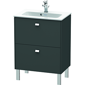 Duravit Brioso Waschtischunterbau BR440601049 620x389mm, Graphit Matt, 2 Auszüge, Griff Chrom