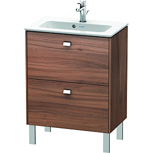 Duravit Brioso Waschtischunterbau BR440601079 620x389mm, Nussbaum Natur/Chrom, 2 Auszüge