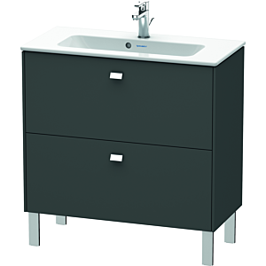 Duravit Brioso Waschtischunterbau BR440701049 820x389mm, Grapit Matt, 2 Auszüge, Griff Chrom