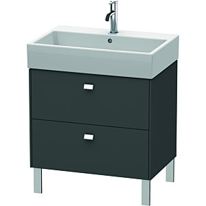 Duravit Brioso Waschtischunterbau BR443401049 684x459mm, Graphit Matt, 2 Auszüge, Griff Chrom