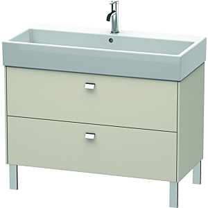 Duravit Brioso Waschtischunterbau BR443601091 984x459mm, Taupe, 2 Auszüge, Griff Chrom