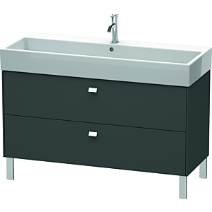 Duravit Brioso Waschtischunterbau BR443701049 1184x459mm, Graphit Matt, 2 Auszüge, Griff Chrom