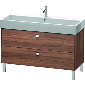 Duravit Brioso Waschtischunterbau BR443701079 1184x459mm, Nussbaum Natur/Chrom, 2 Auszüge
