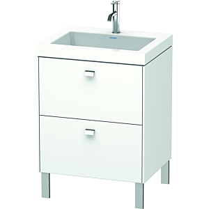 Duravit Brioso c-bonded Waschtisch mit Unterbau BR4700O1018, 60x48cm, Weiß Matt/Chrom, 1 Hahnloch
