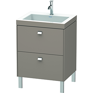 Duravit Brioso c-bonded Waschtisch mit Unterbau BR4700O1043, 60x48cm, Basalt Matt/Chrom, 1 Hahnl.