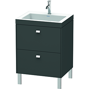 Duravit Brioso c-bonded Waschtisch mit Unterbau BR4700N1049 60x48cm, Graphit Matt/Chrom, o. Hahnl.