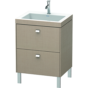 Duravit Brioso c-bonded Waschtisch mit Unterbau BR4700O1075, 60x48cm, Leinen/Chrom, 1 Hahnloch